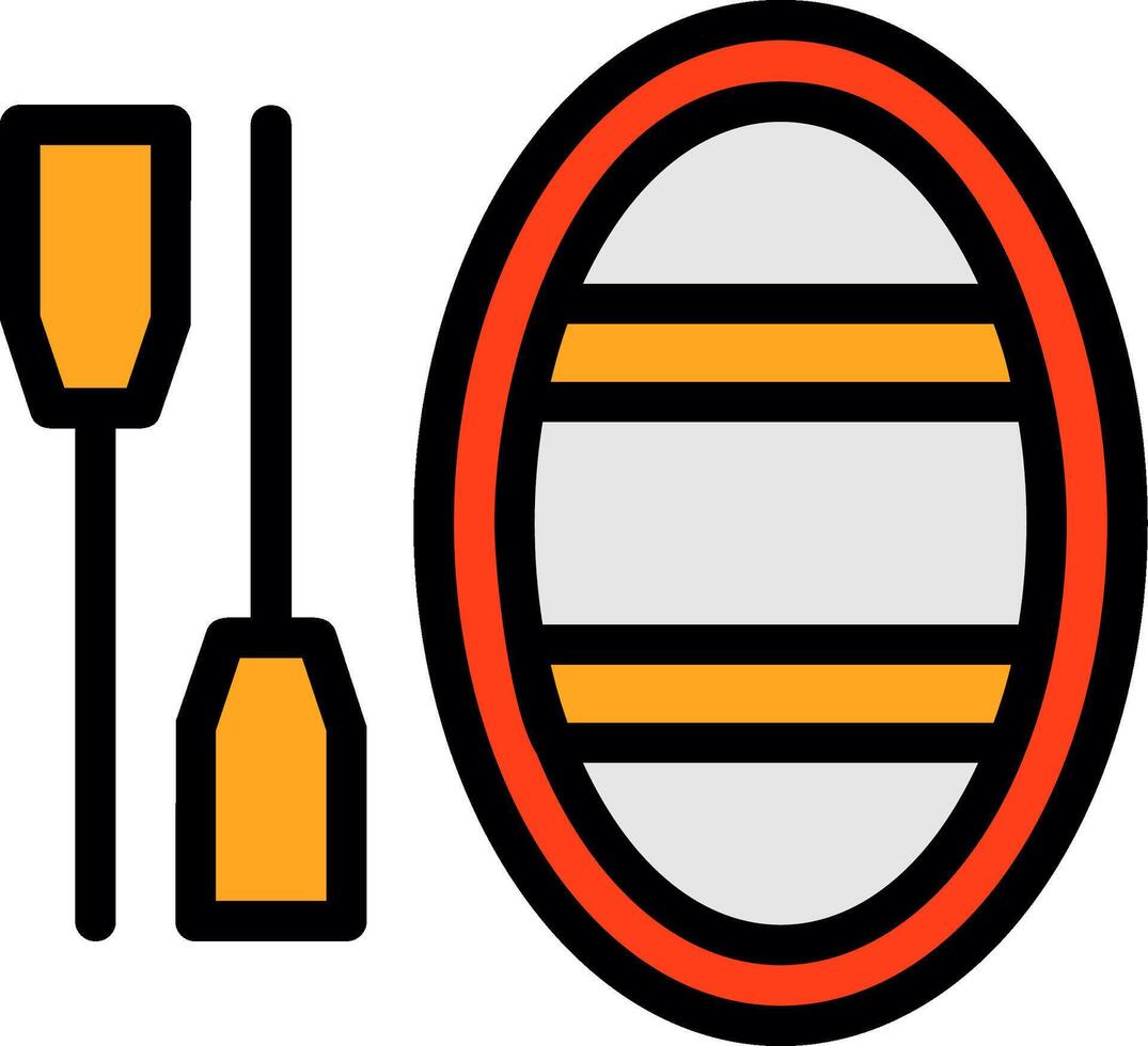 Raft Line Filled Icon vector