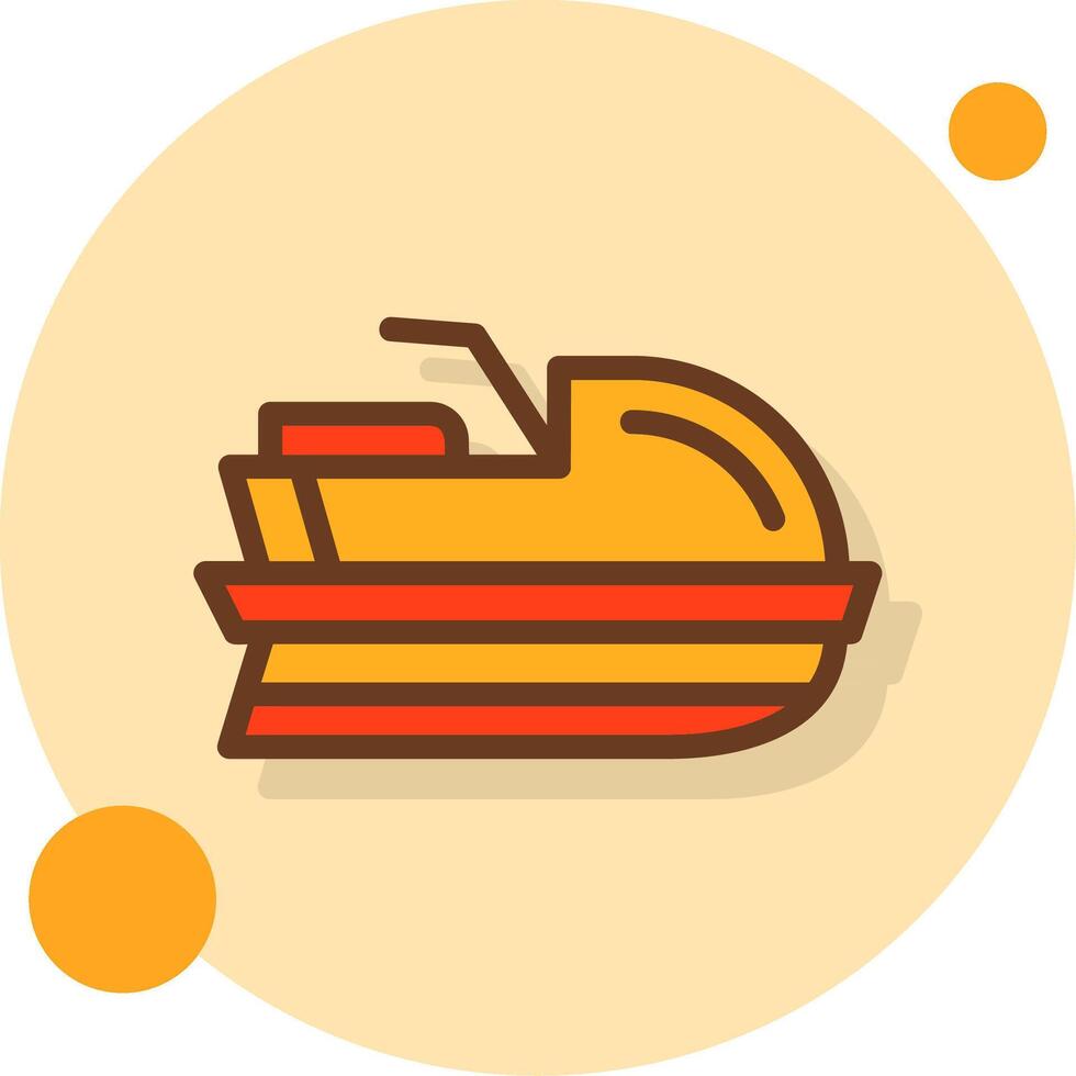 Jet ski Filled Shadow Circle Icon vector