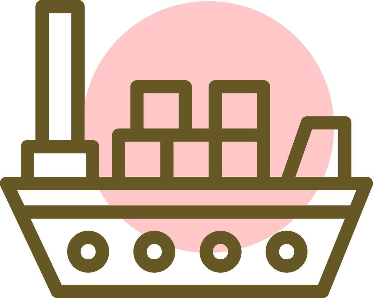 Cargo ship Linear Circle Icon vector