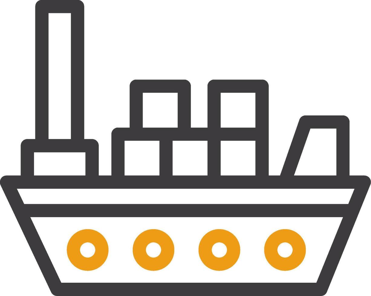 Cargo ship Line Circle Icon vector