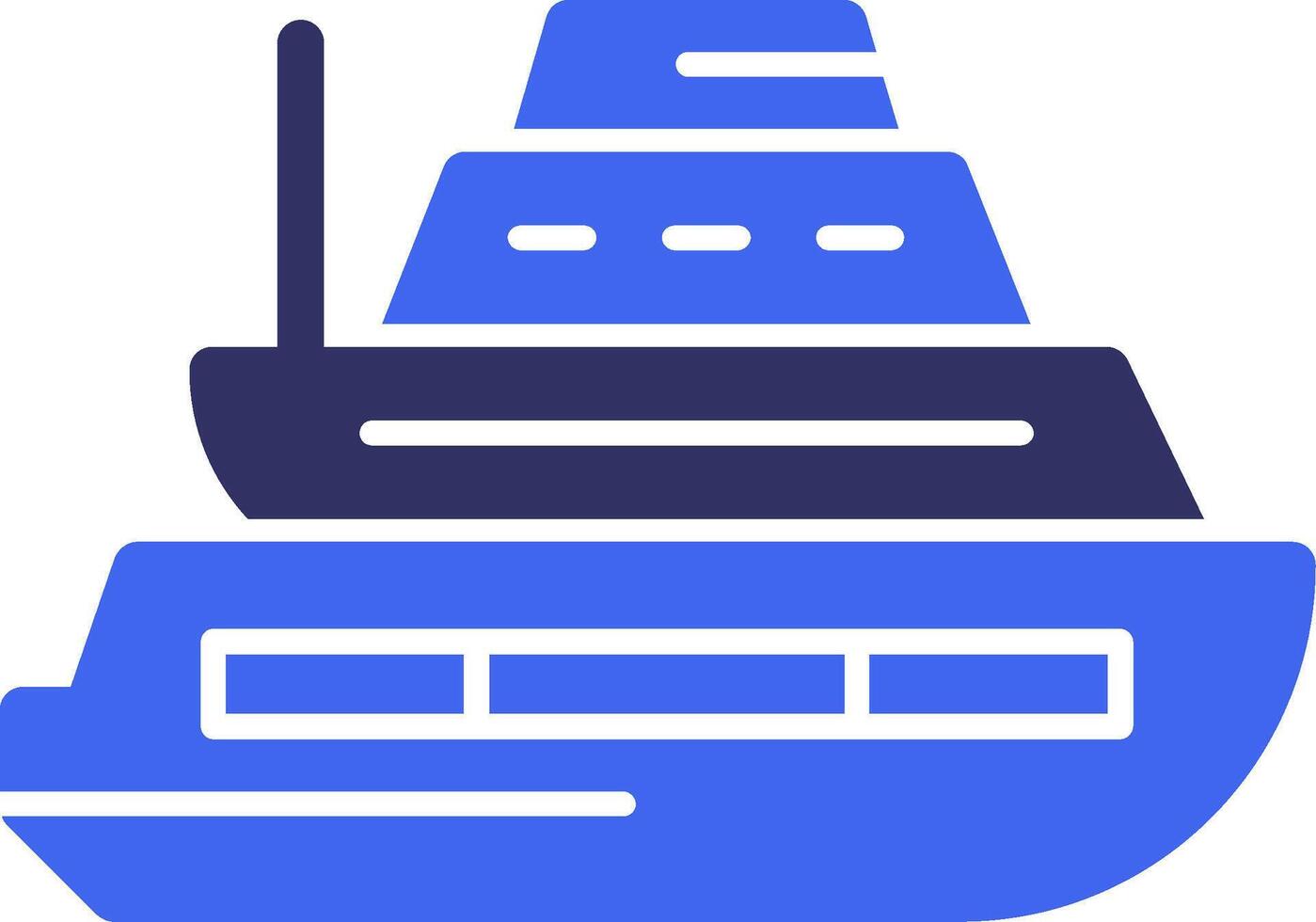 crucero Embarcacion sólido dos color icono vector