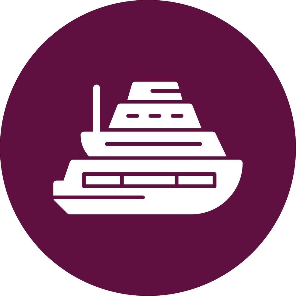 Cruise ship Glyph Circle Icon vector