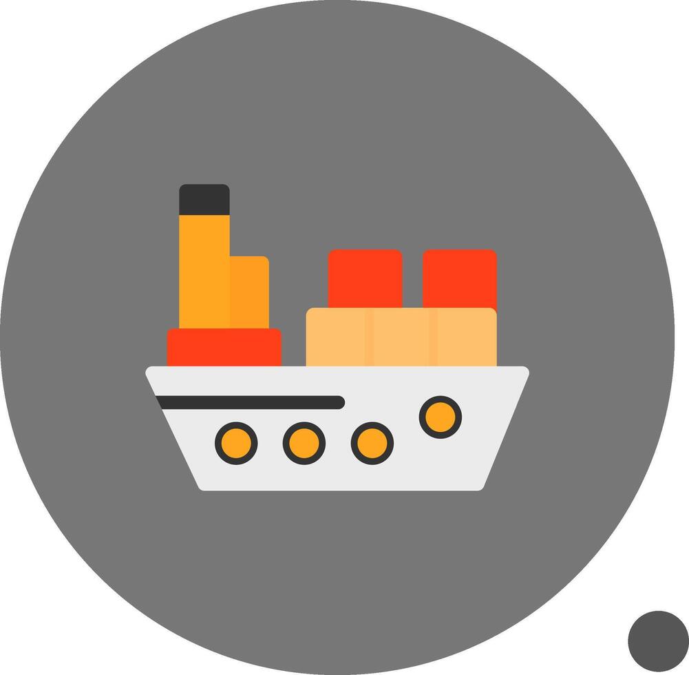 Container ship Flat Shadow Icon vector