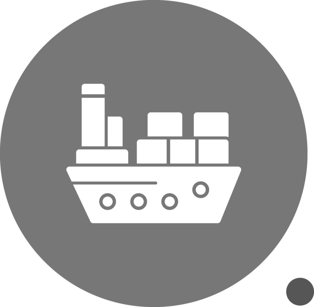 Container ship Glyph Shadow Icon vector