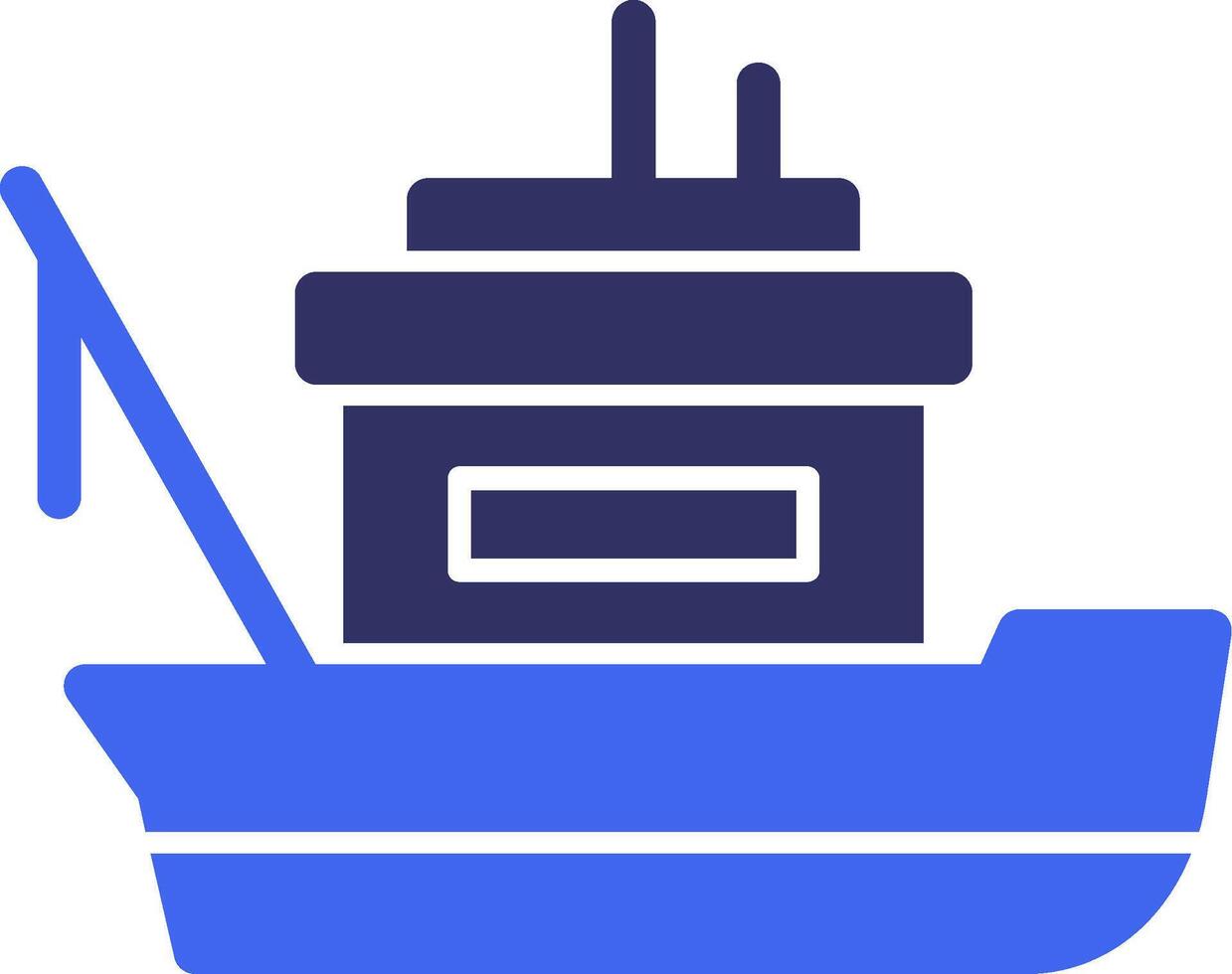 Fishing boat Solid Two Color Icon vector