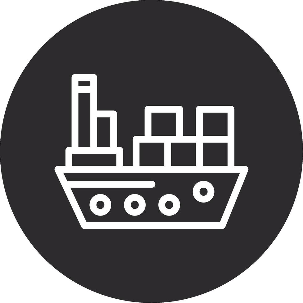 Container ship Inverted Icon vector