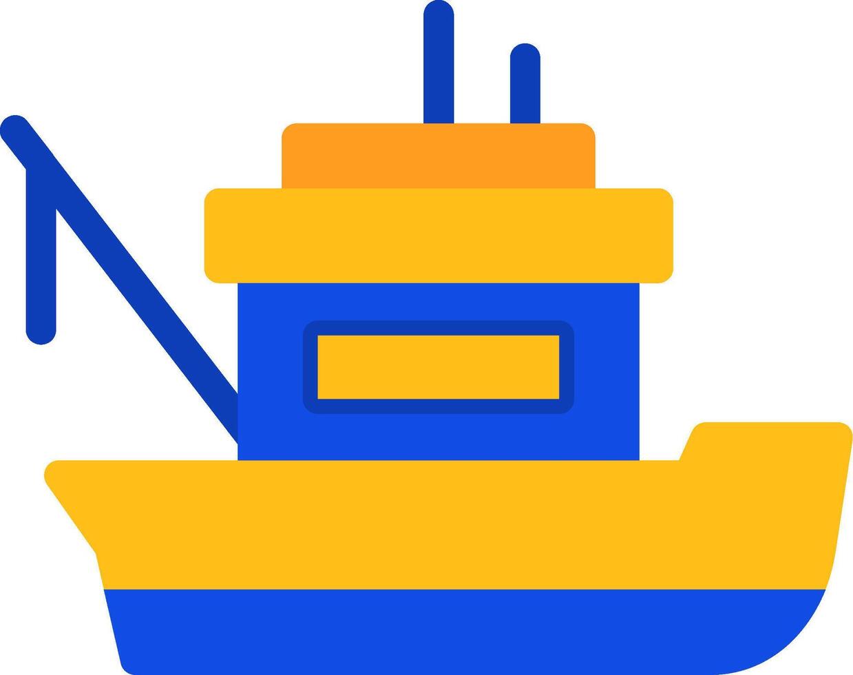 Fishing boat Flat Two Color Icon vector