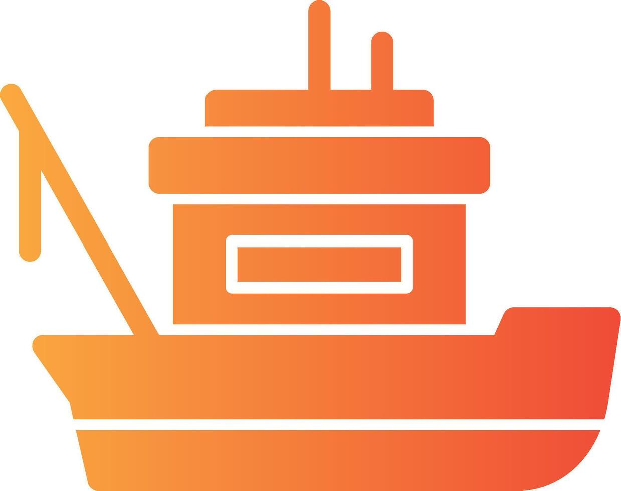 Fishing boat Solid Multi Gradient Icon vector
