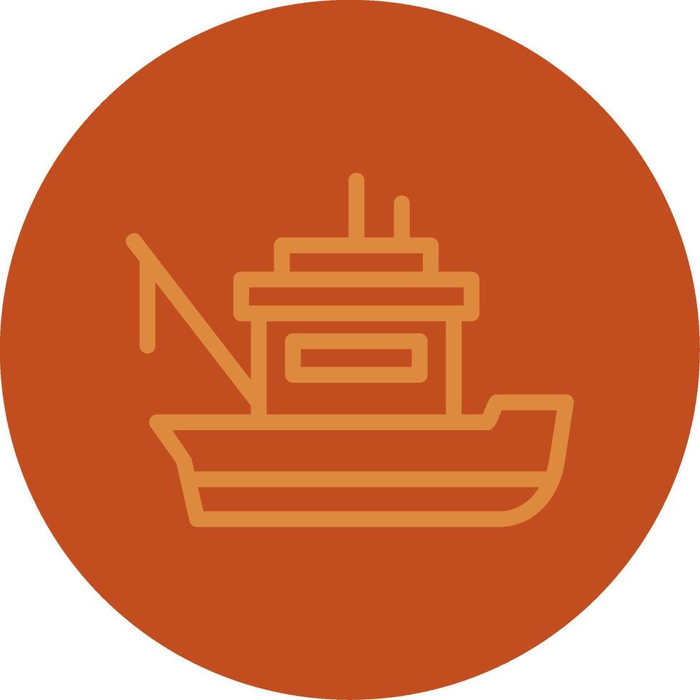 Fishing boat Line Multi color Icon vector