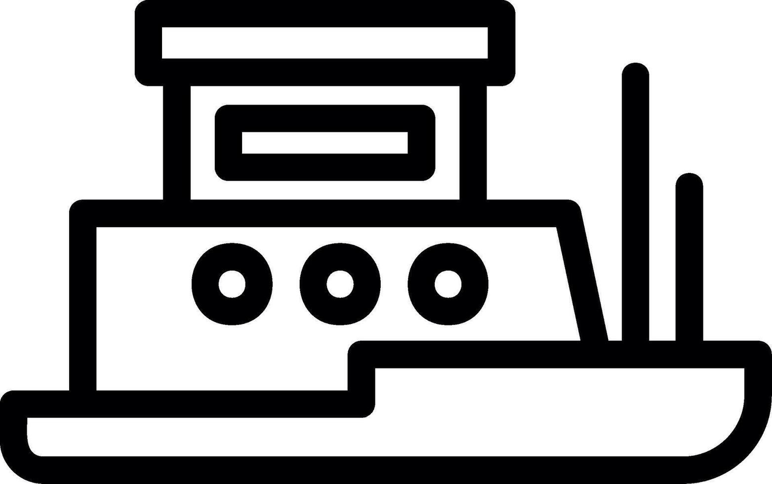 Tugboat Line Icon vector