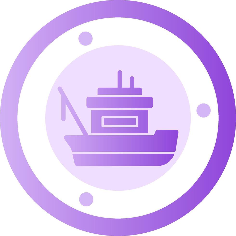 Fishing boat Glyph Gradient Icon vector