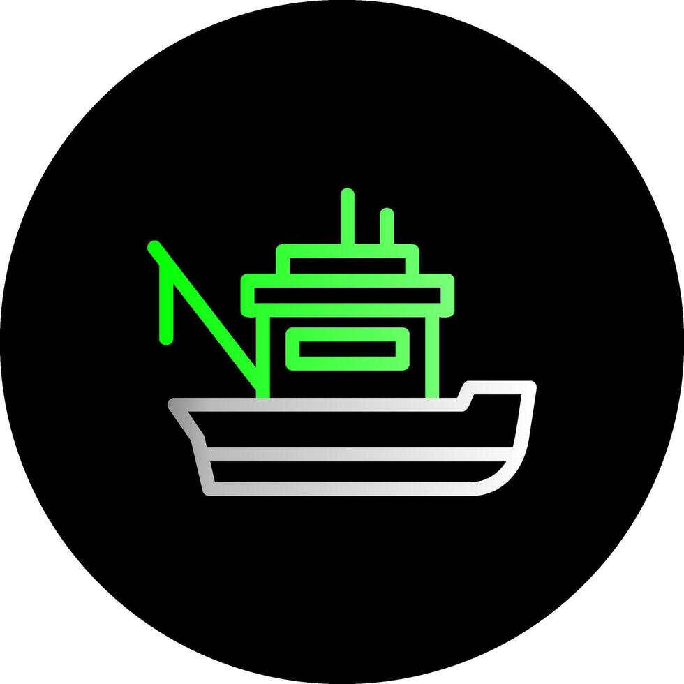 Fishing boat Dual Gradient Circle Icon vector