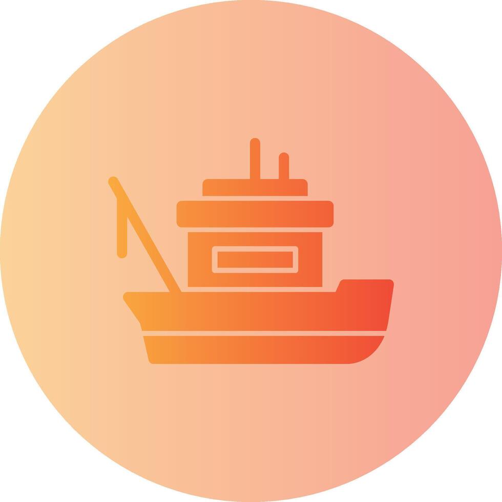 Fishing boat Gradient Circle Icon vector
