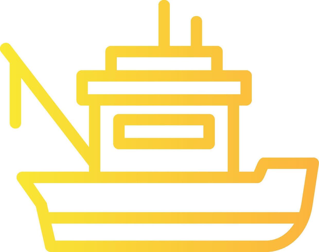 Fishing boat Linear Gradient Icon vector