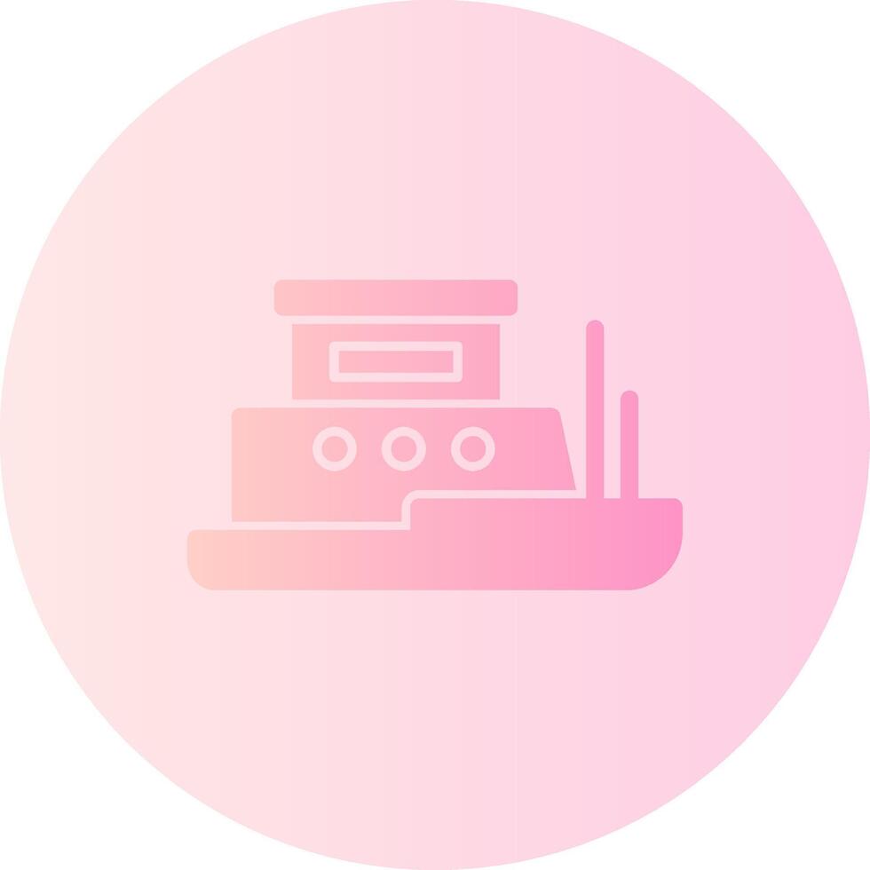 Tugboat Gradient Circle Icon vector