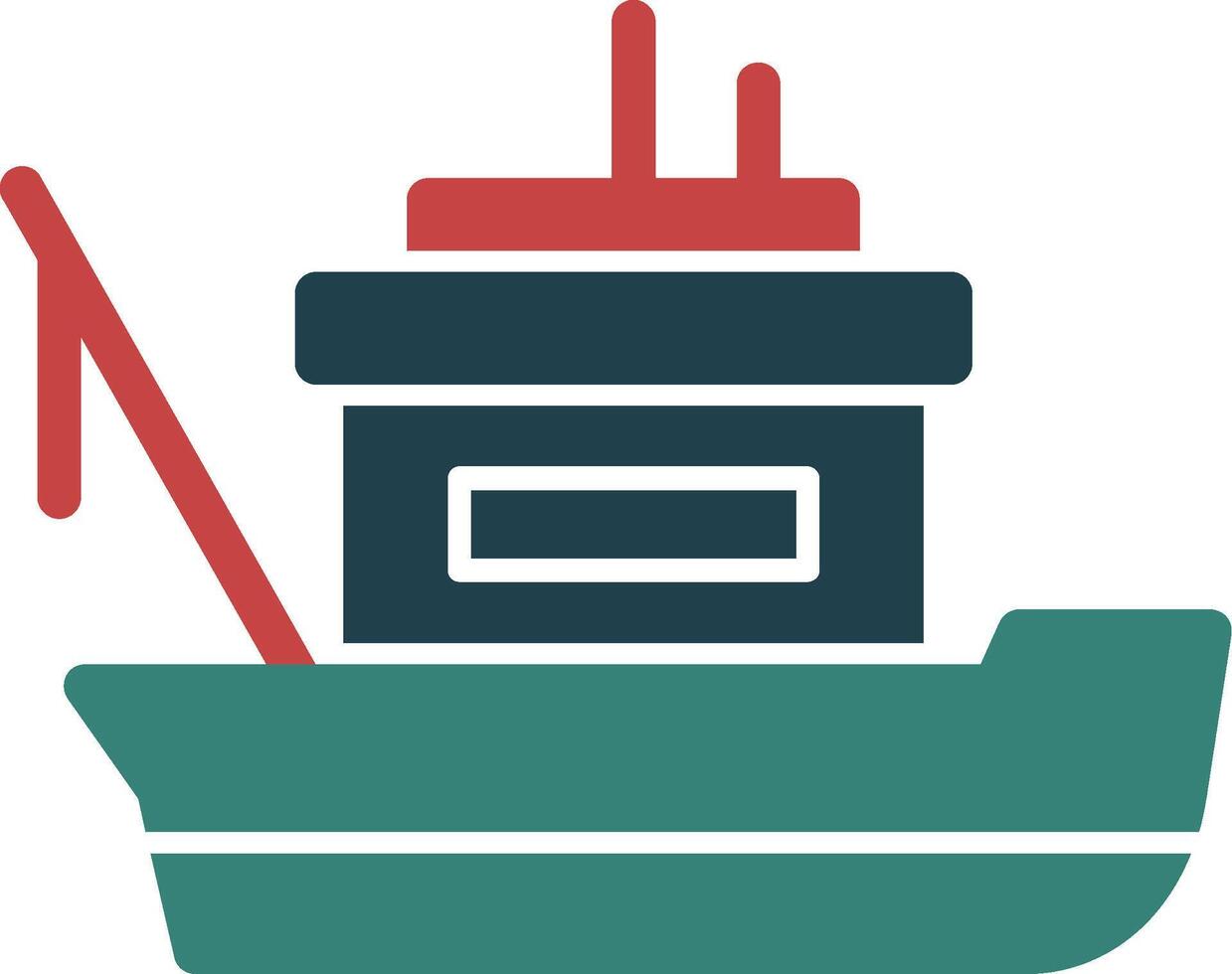 Fishing boat Glyph Two Color Icon vector