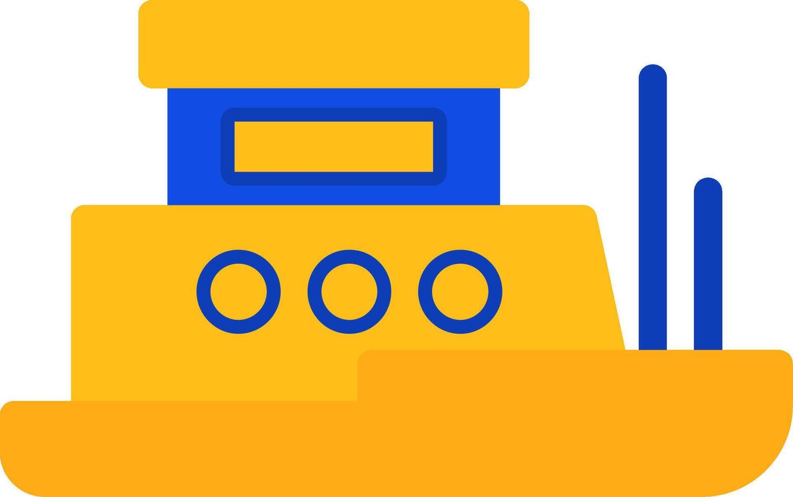 Tugboat Flat Two Color Icon vector