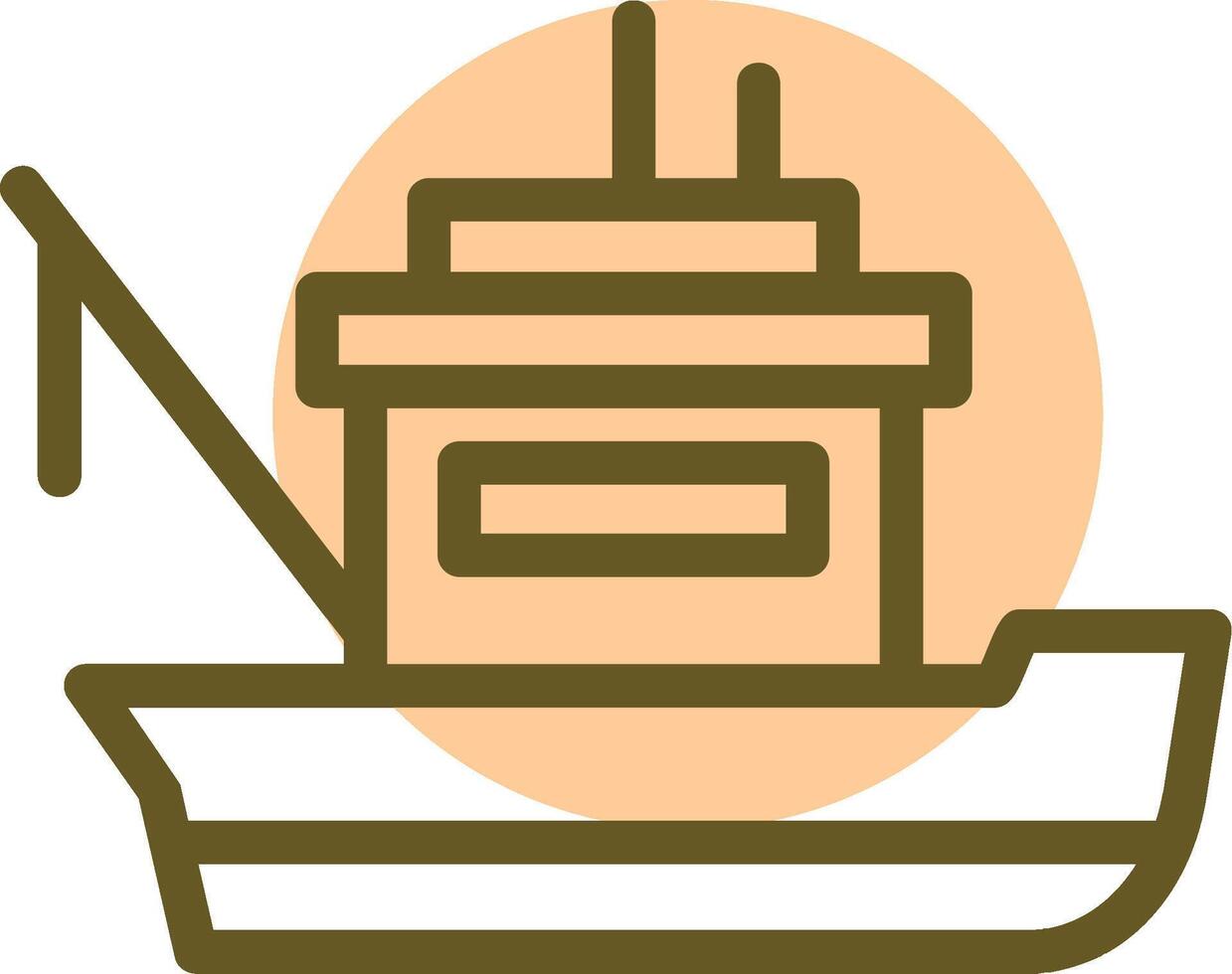 Fishing boat Linear Circle Icon vector