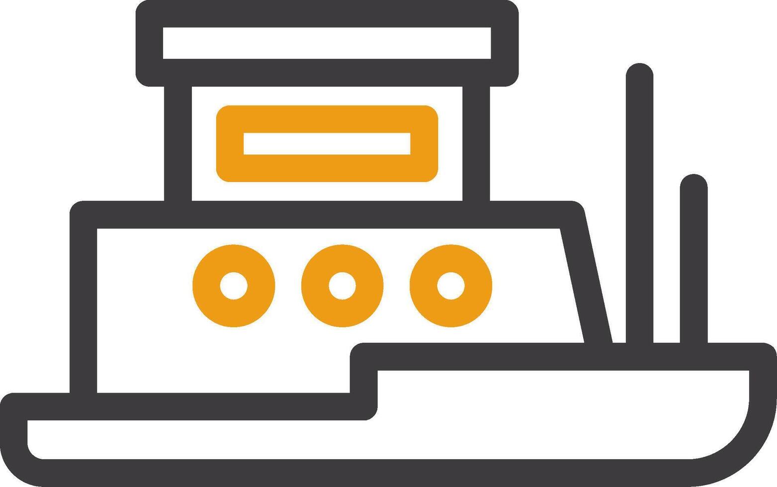 Tugboat Line Two Color Icon vector