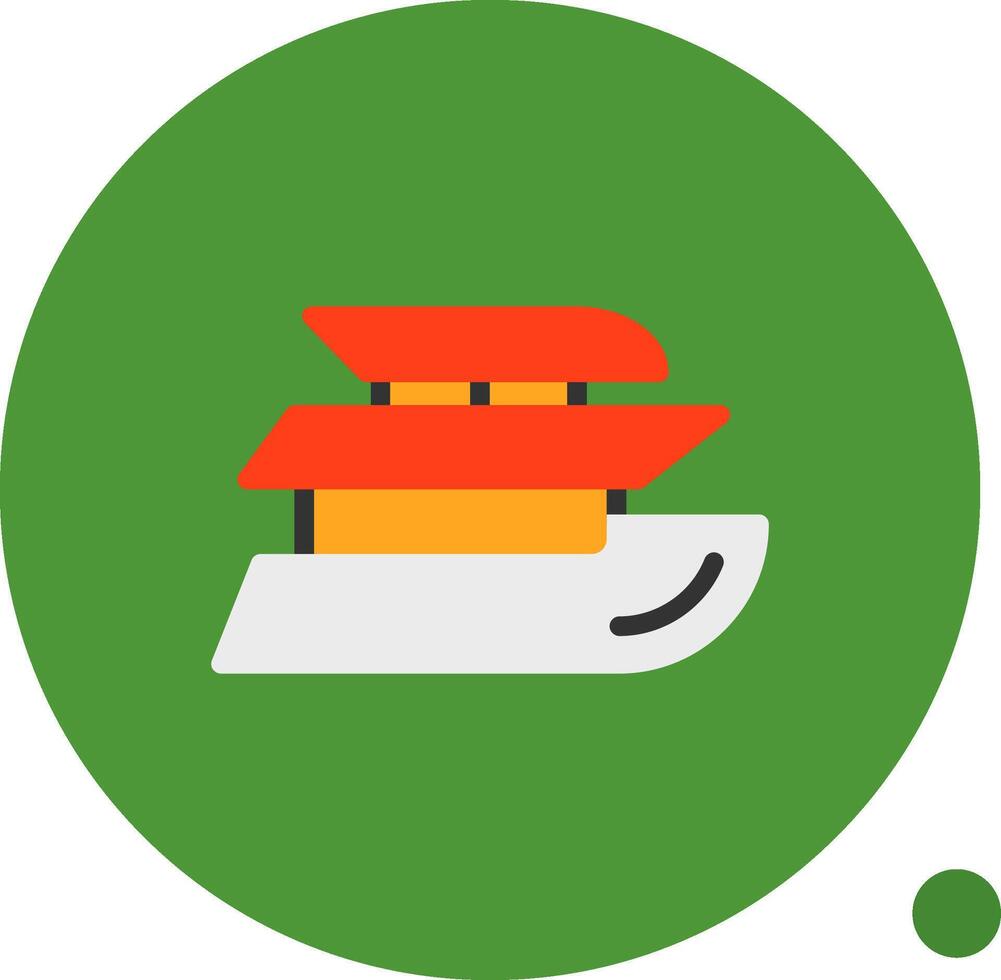 Yacht Flat Shadow Icon vector