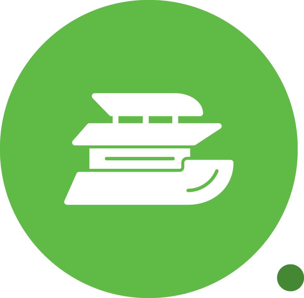 Yacht Glyph Shadow Icon vector