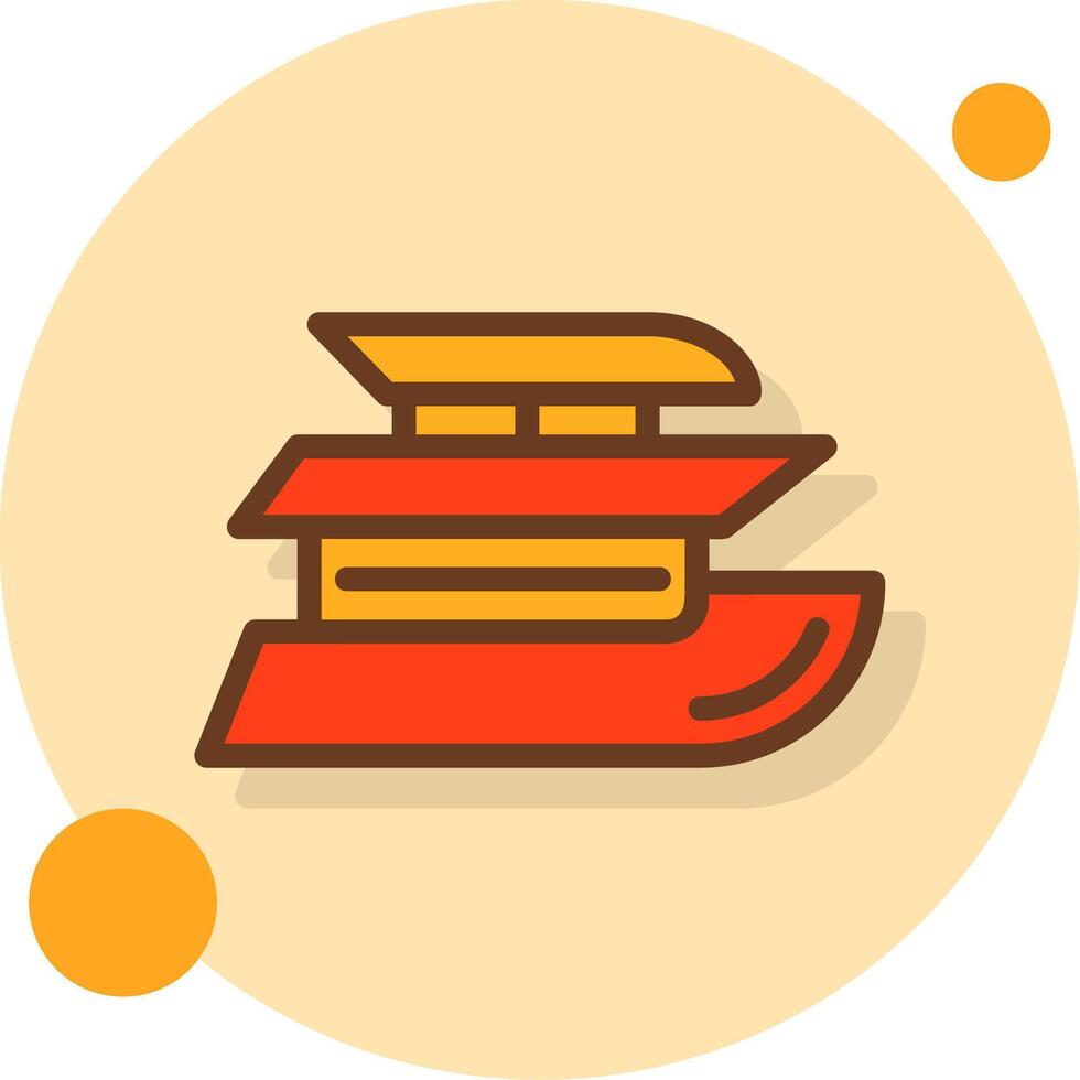 Yacht Filled Shadow Circle Icon vector