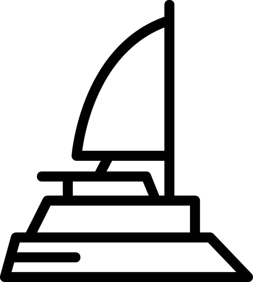 catamarán línea icono vector