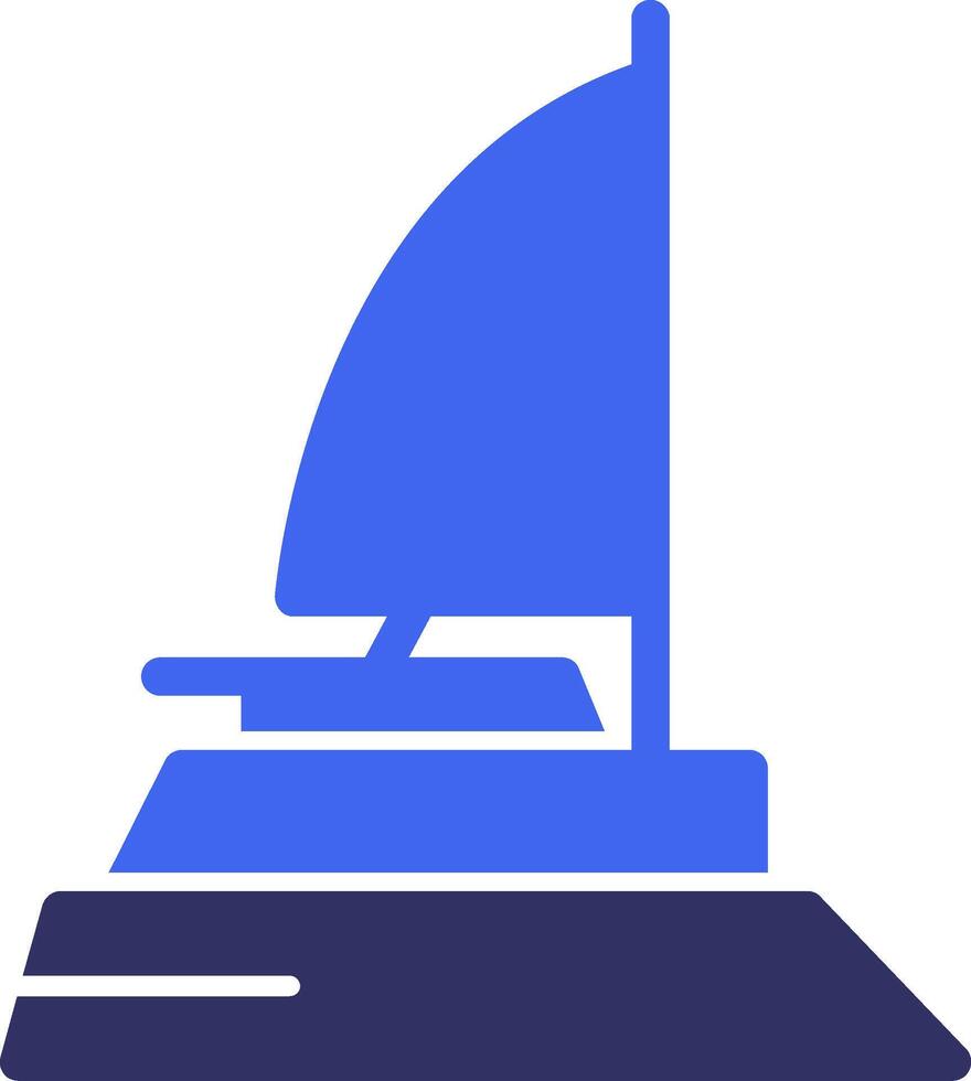 catamarán sólido dos color icono vector