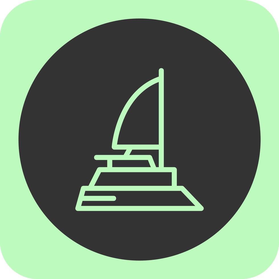 Catamaran Linear Round Icon vector