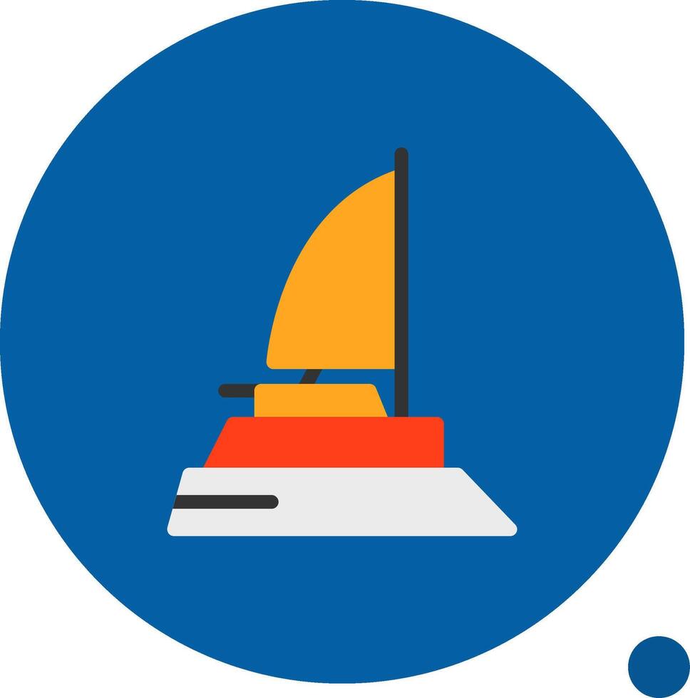 Catamaran Flat Shadow Icon vector