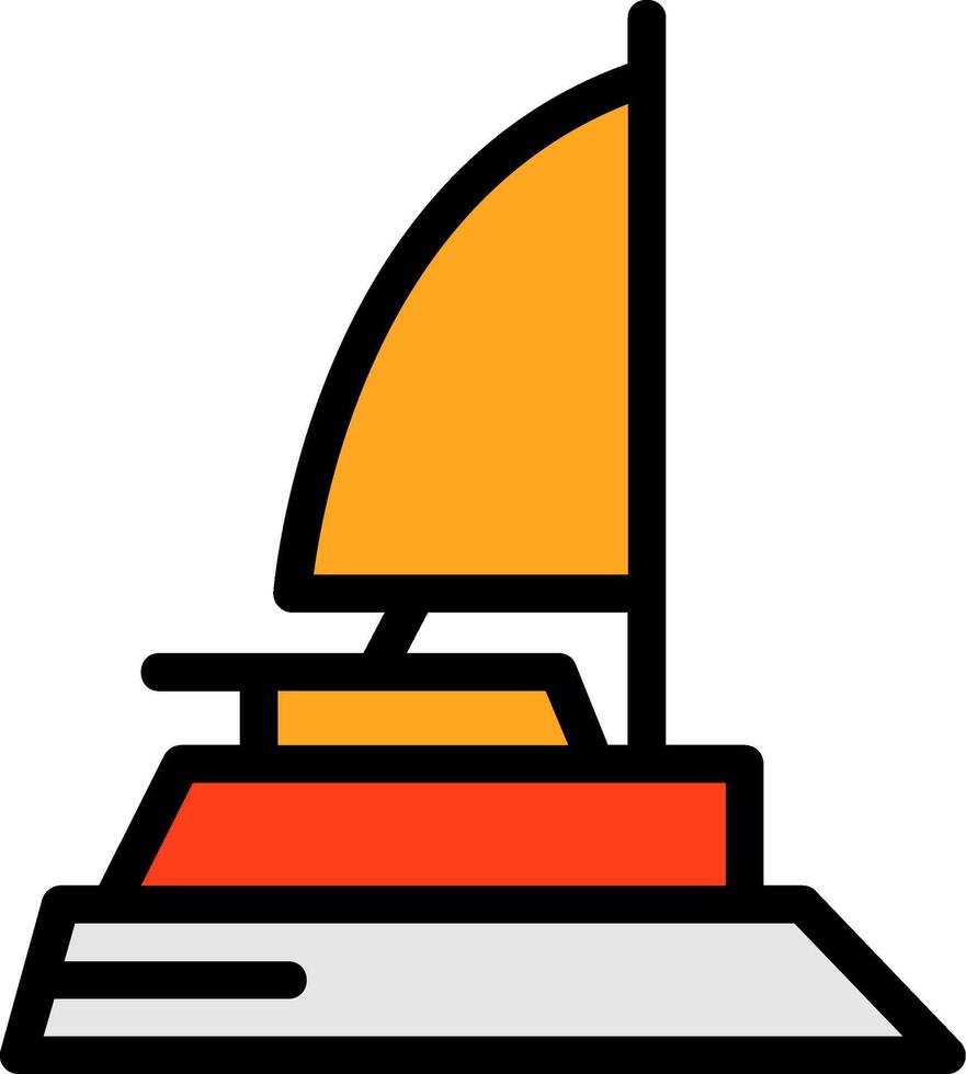 catamarán línea lleno icono vector