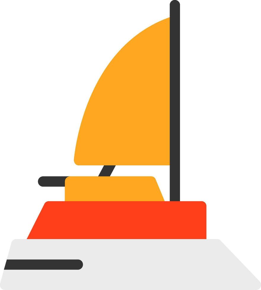 catamarán plano icono vector