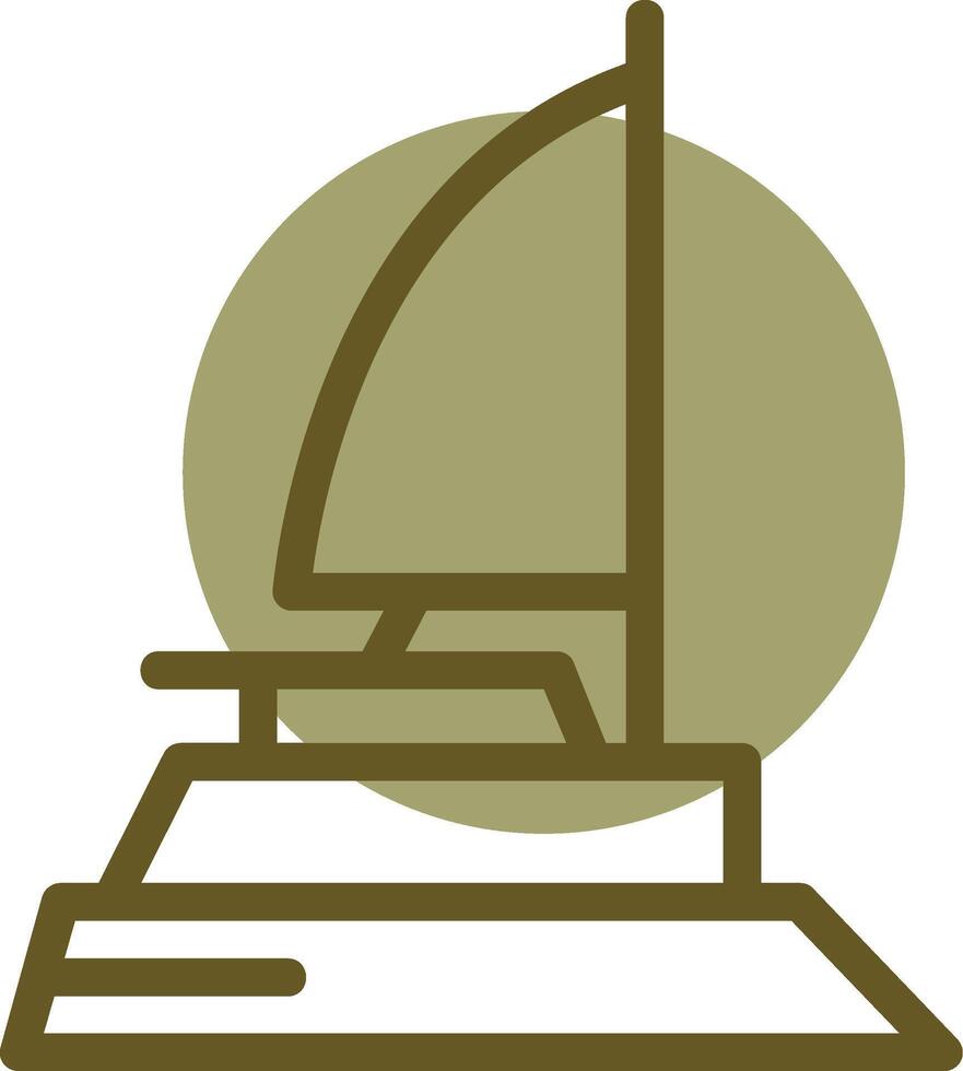 Catamaran Linear Circle Icon vector