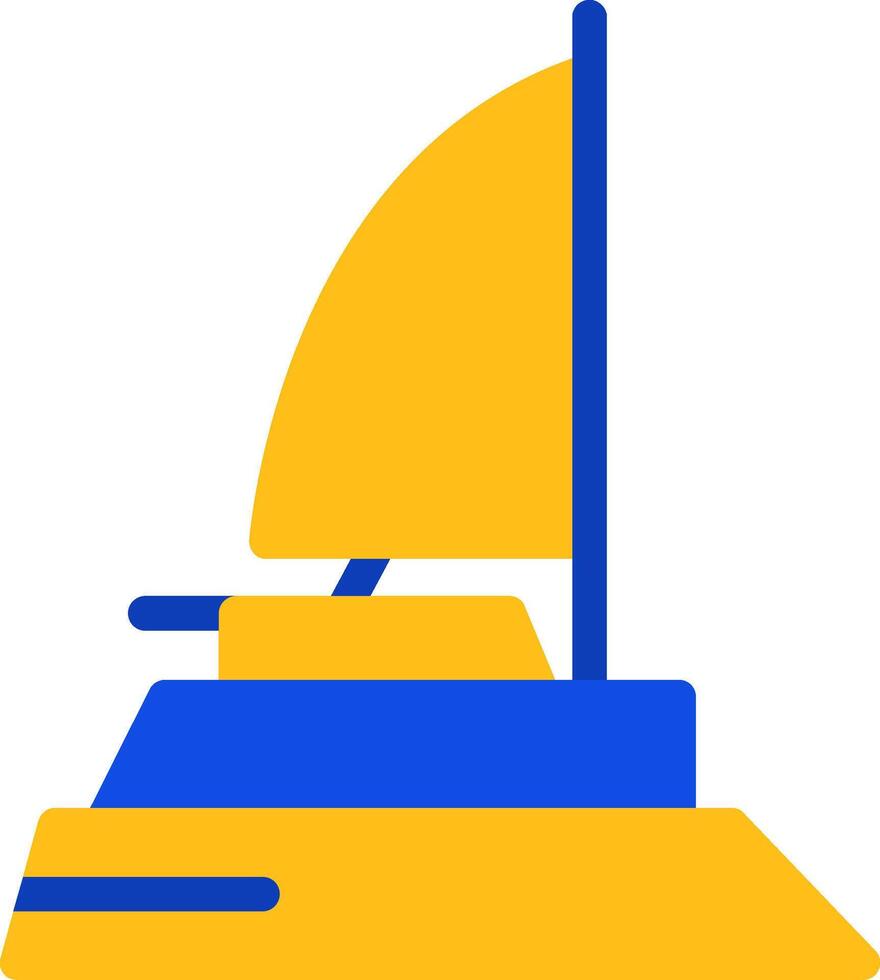 catamarán plano dos color icono vector