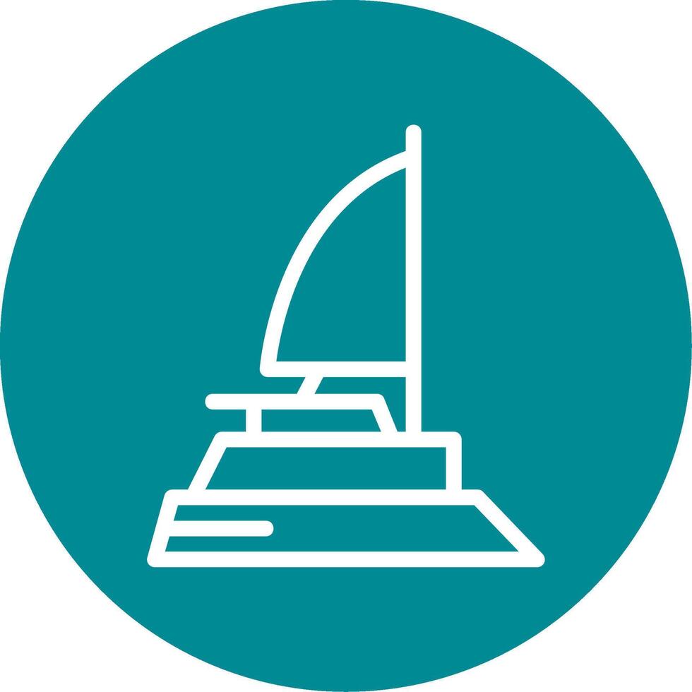 Catamaran Outline Circle Icon vector