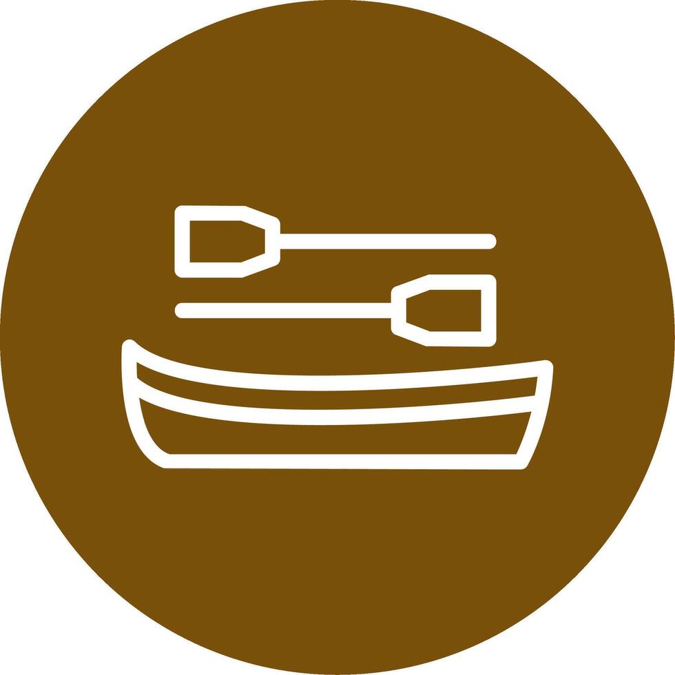 Rowboat Outline Circle Icon vector