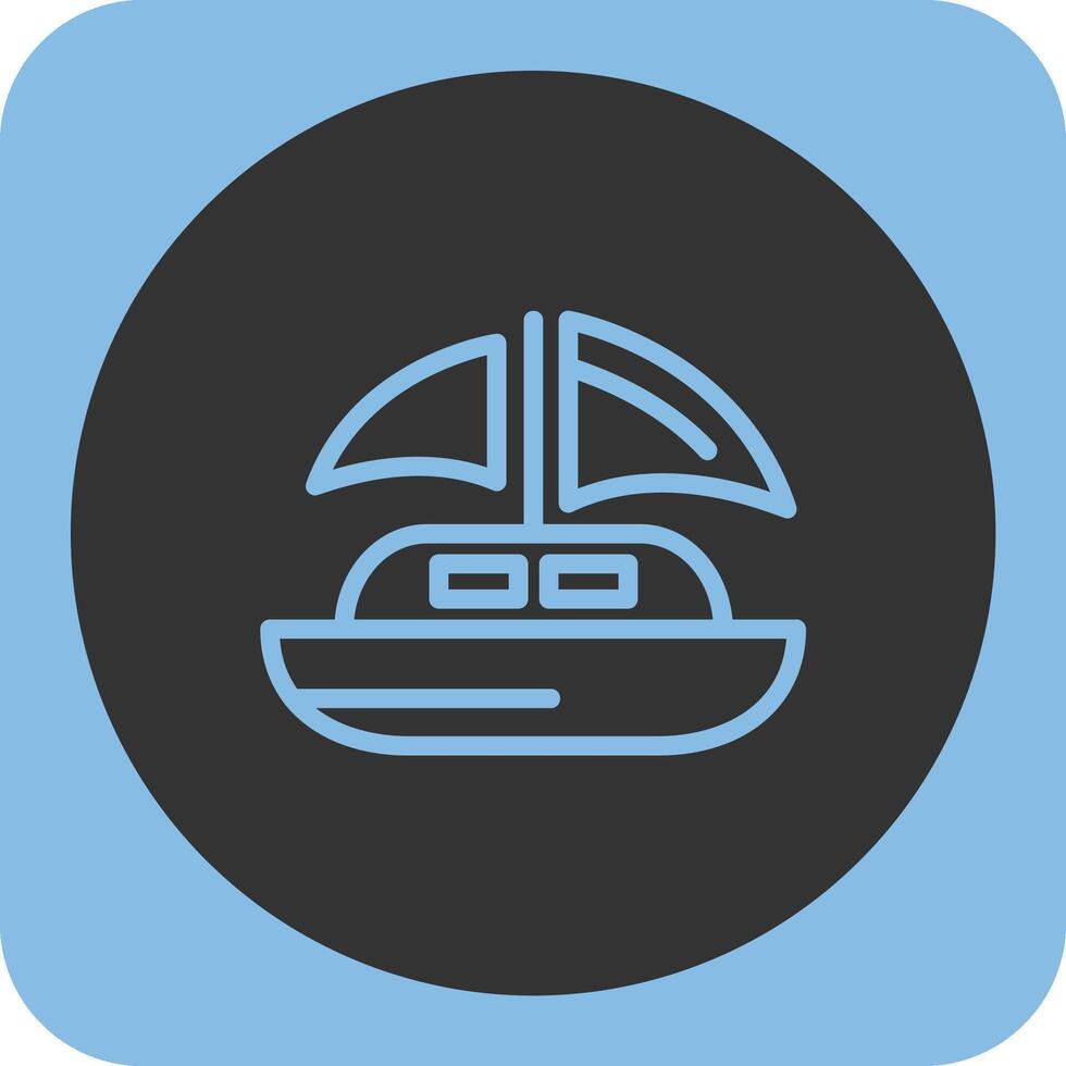 Dinghy Linear Round Icon vector