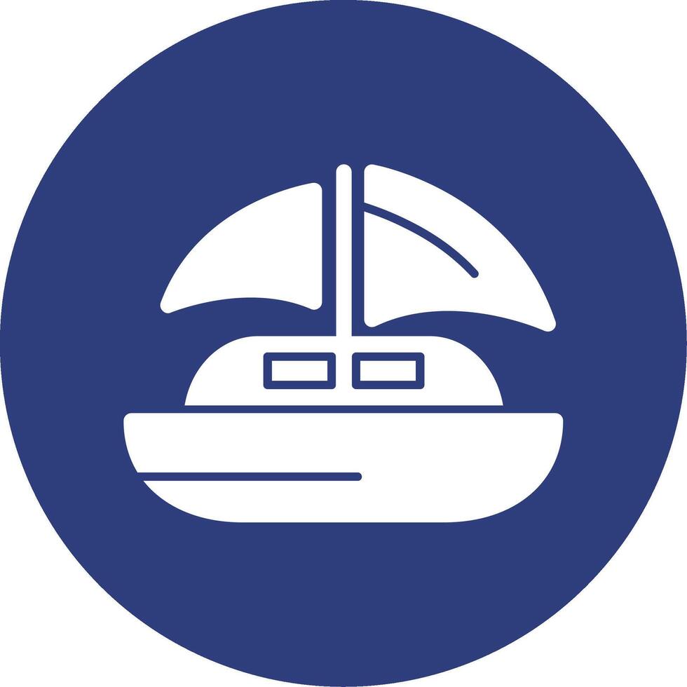 Dinghy Glyph Circle Icon vector