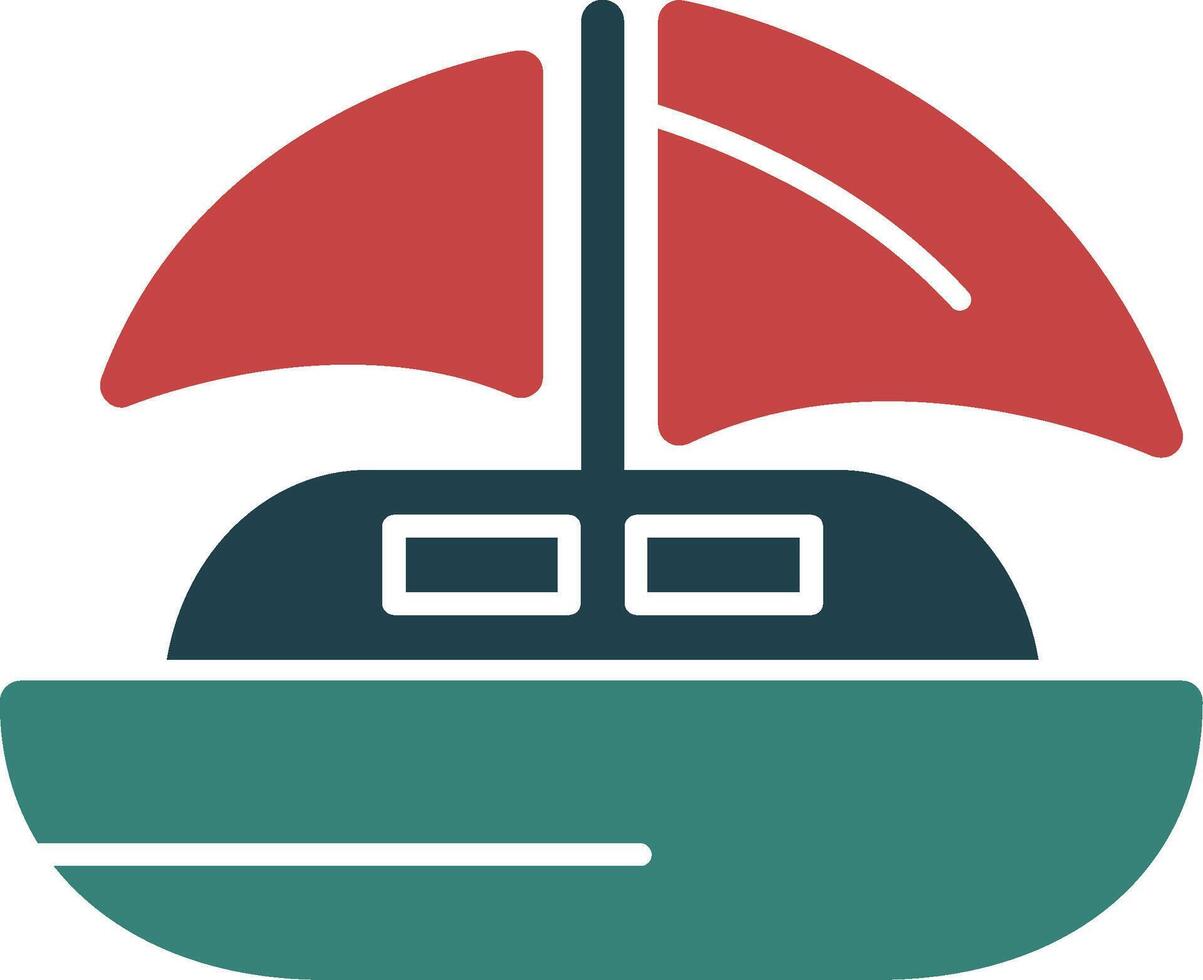 Dinghy Glyph Two Color Icon vector