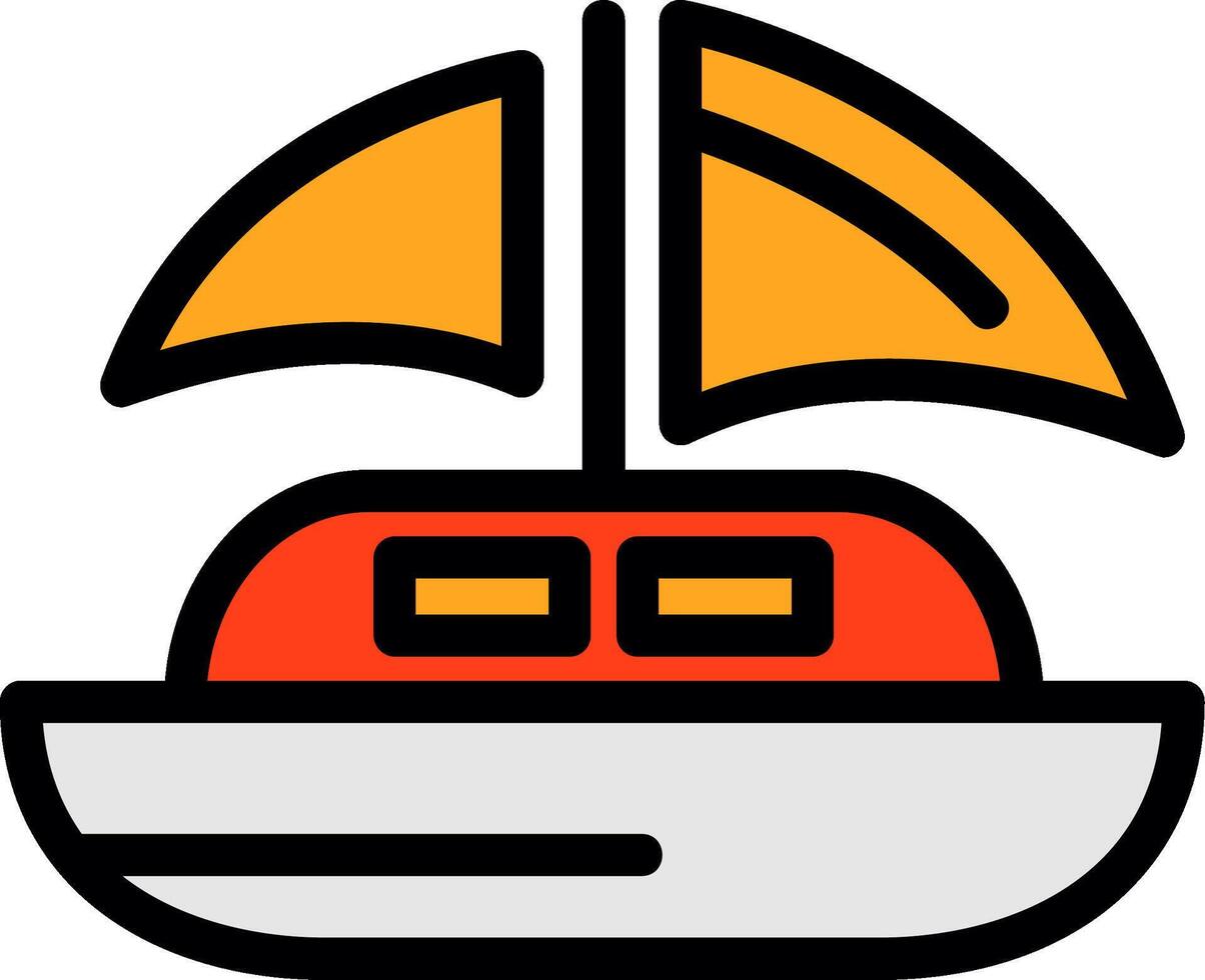 Dinghy Line Filled Icon vector