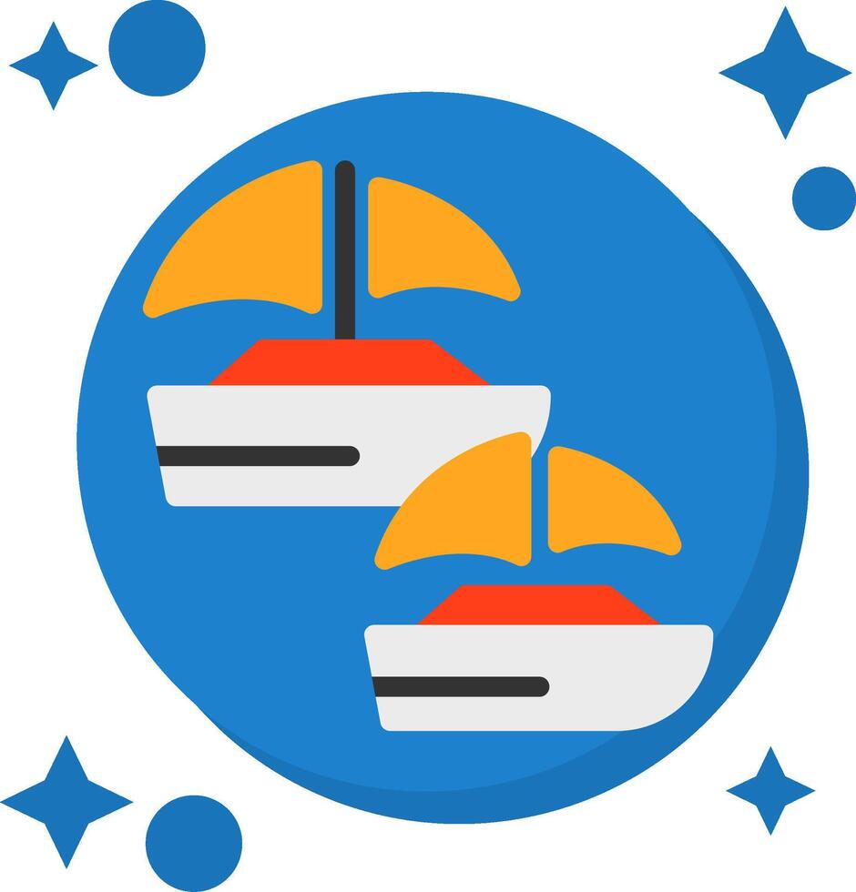 Sailing race Tailed Color Icon vector