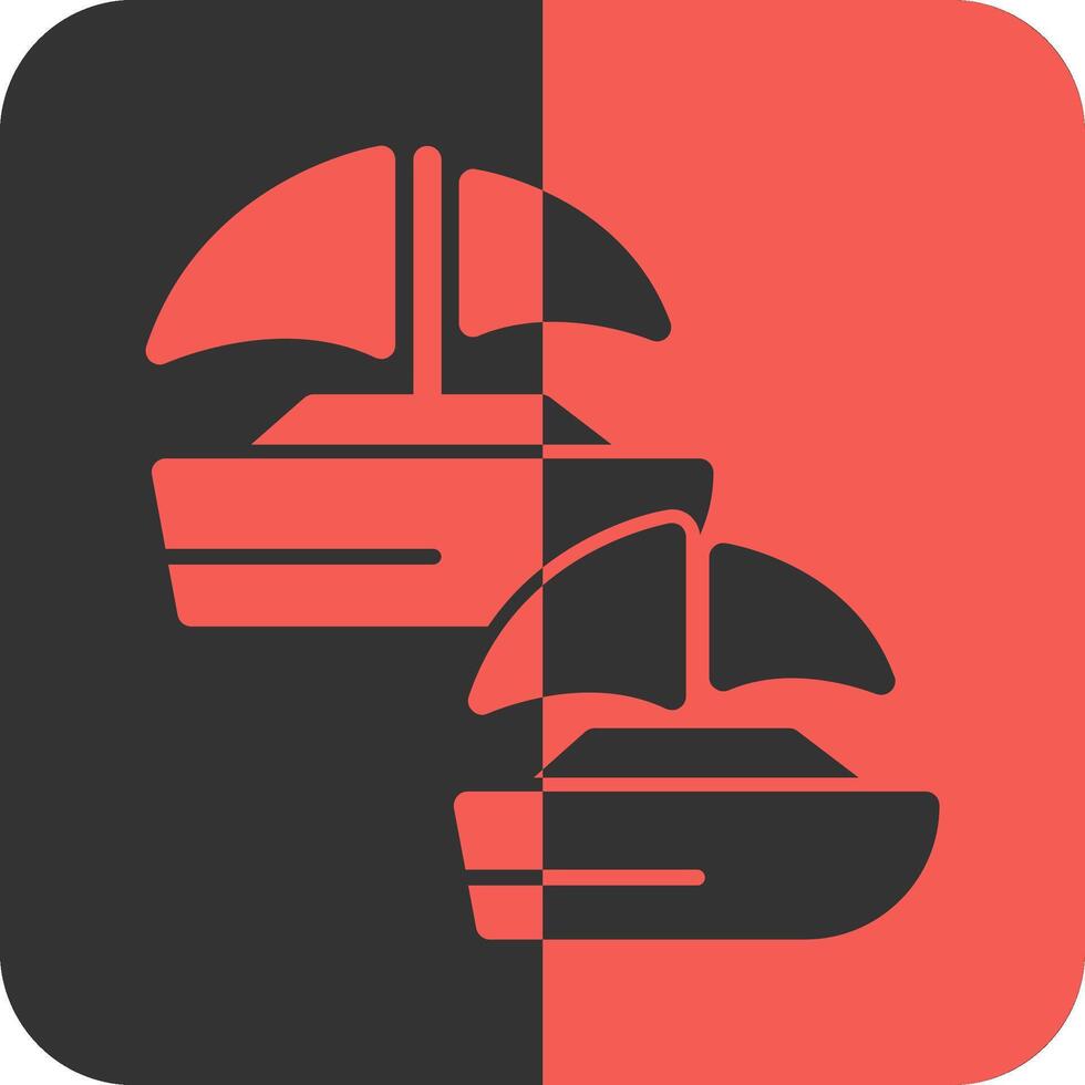 Sailing race Red Inverse Icon vector