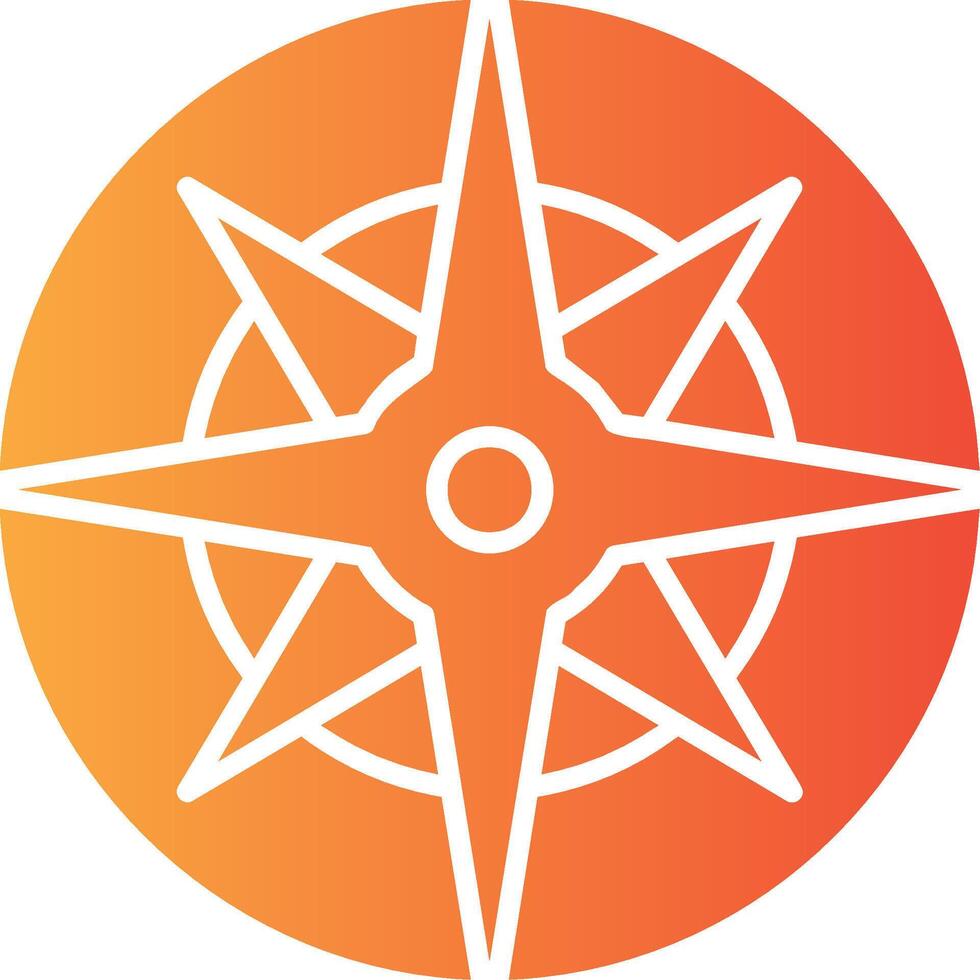 Nautical compass Solid Multi Gradient Icon vector