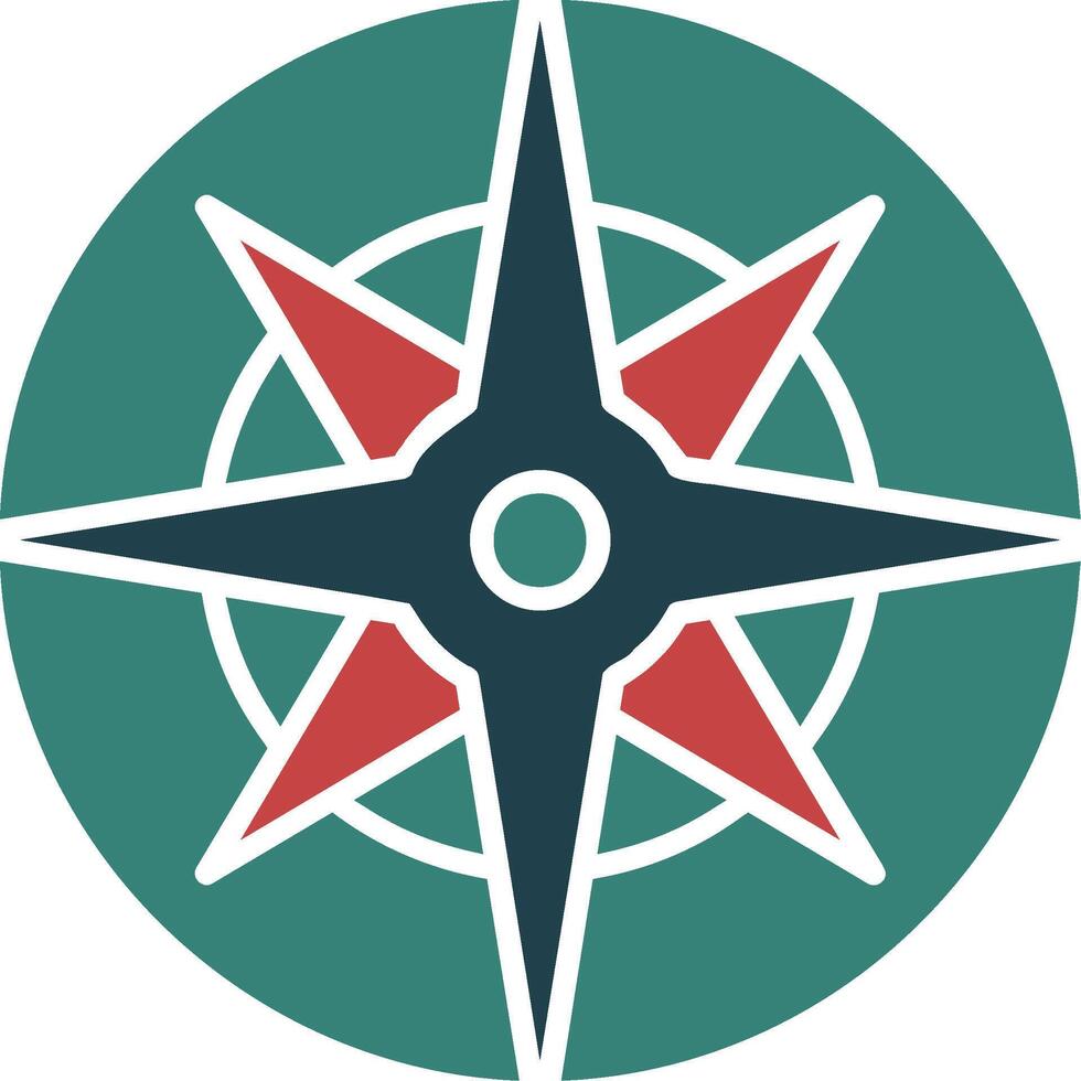 Nautical compass Glyph Two Color Icon vector