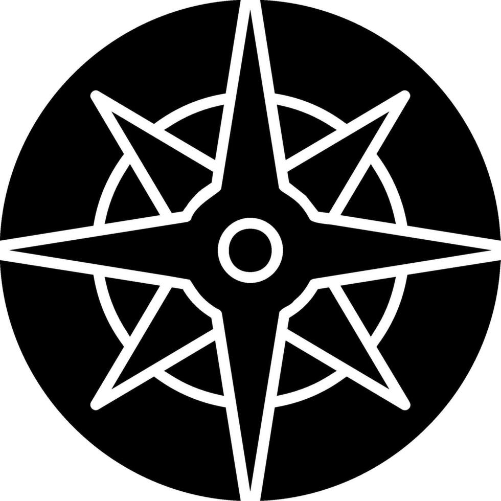 Nautical compass Glyph Icon vector