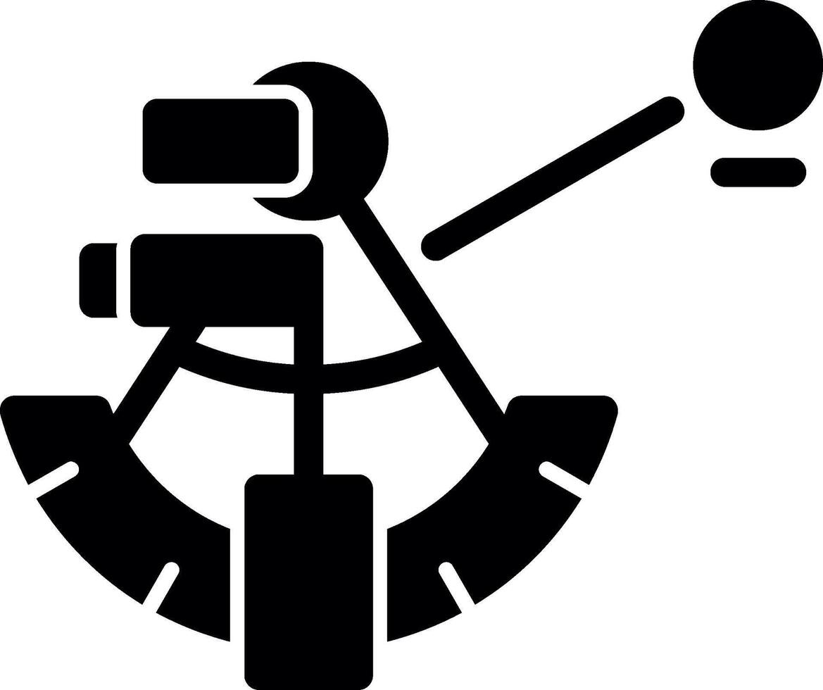 sextante navegación glifo icono vector