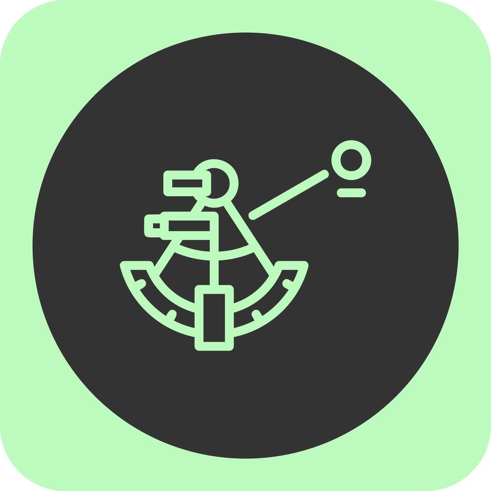 Sextant navigation Linear Round Icon vector