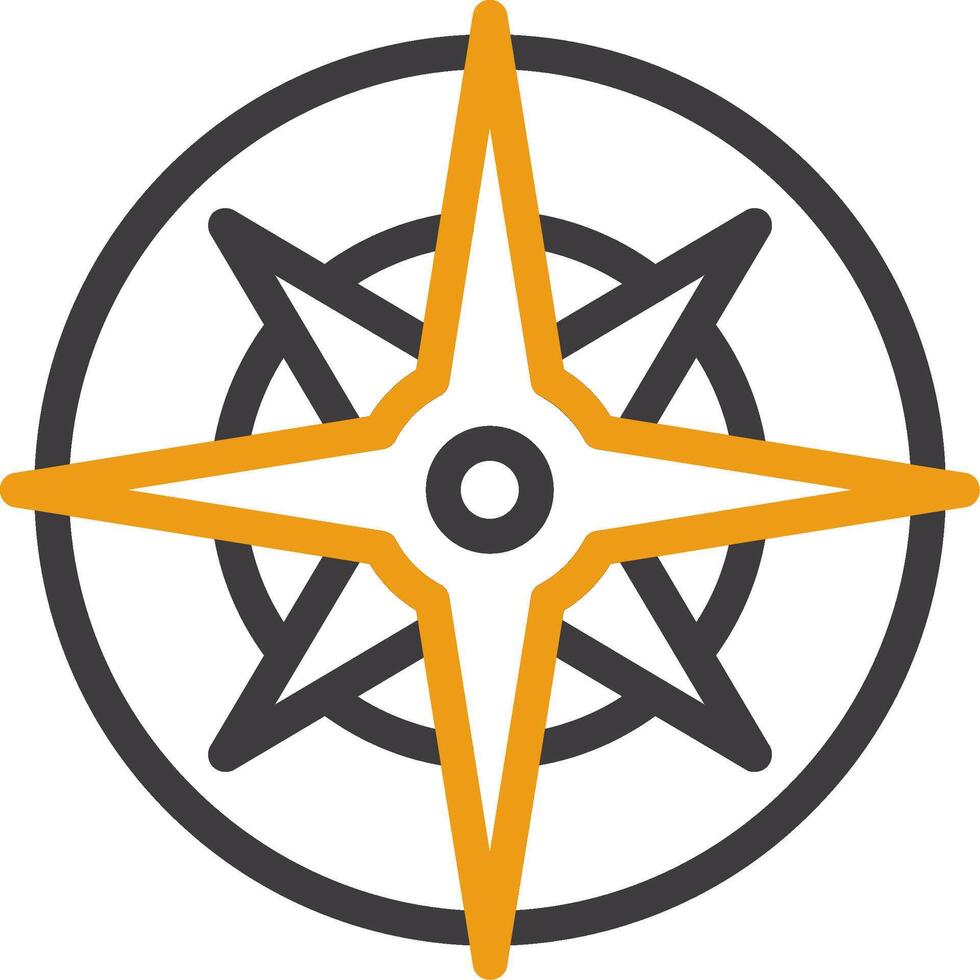 Nautical compass Line Two Color Icon vector