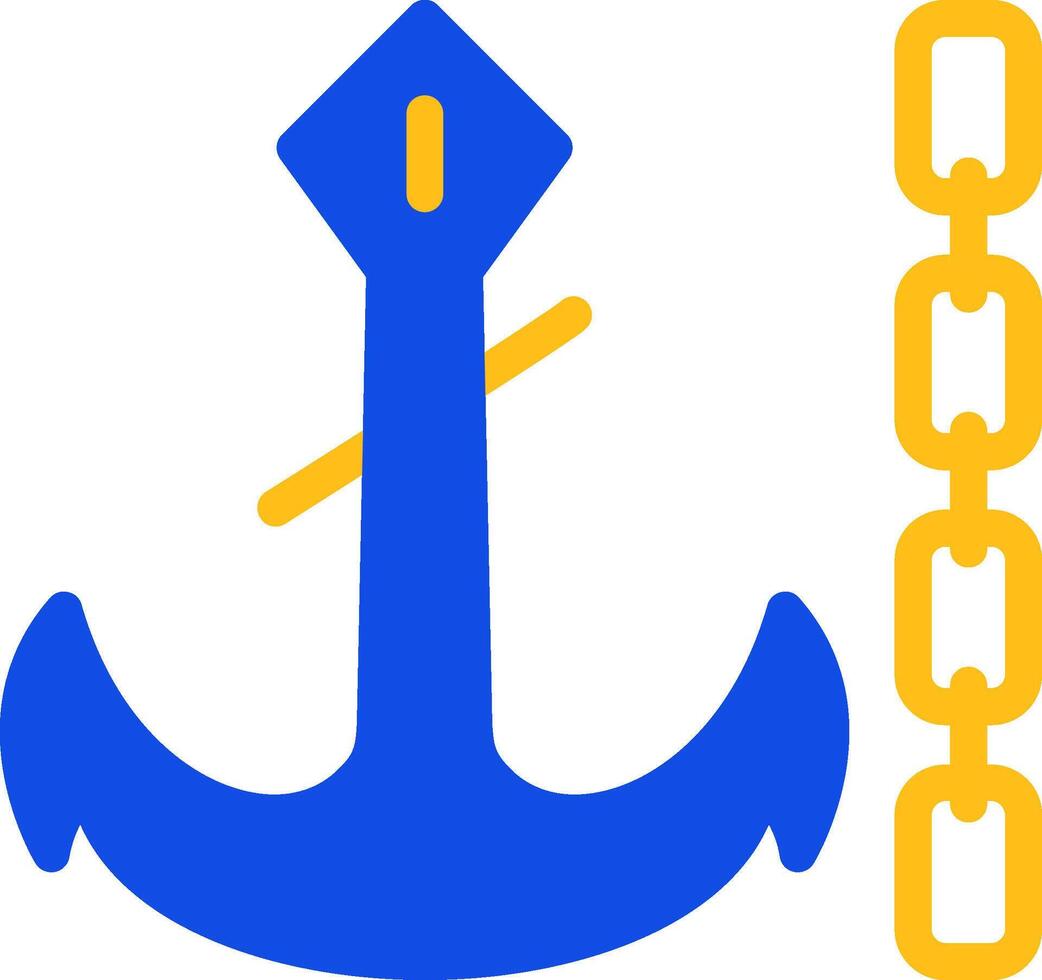 Anchor chain Flat Two Color Icon vector