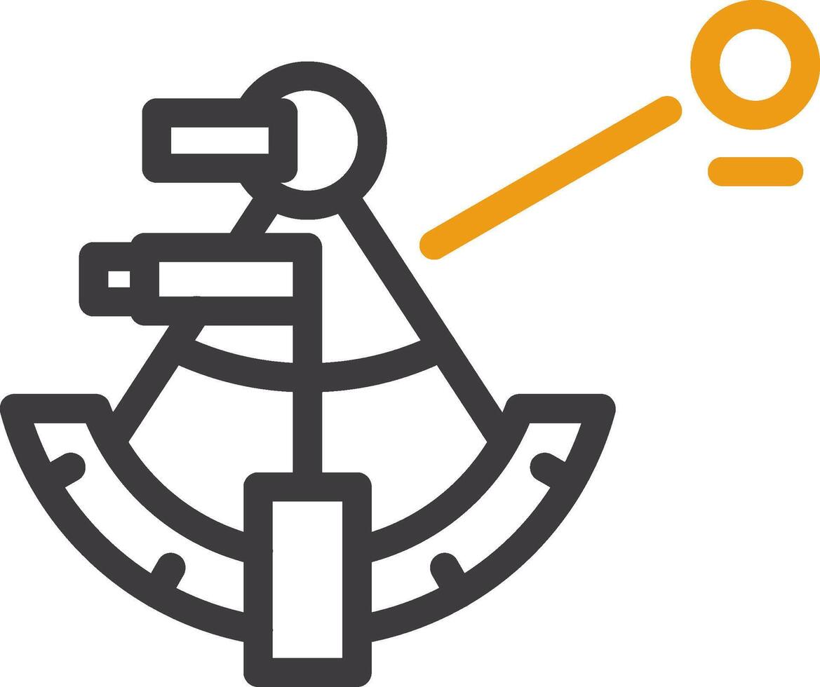 Sextant navigation Line Two Color Icon vector